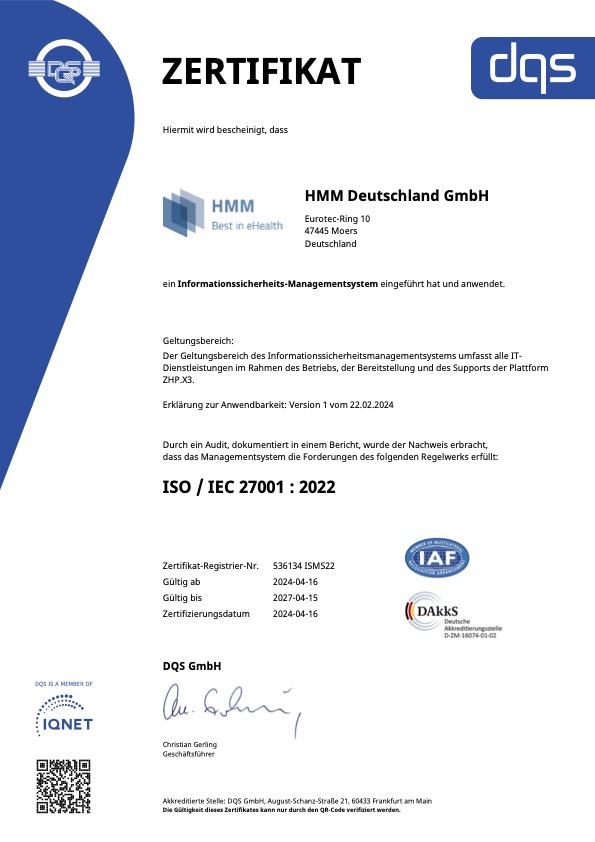536134 HMM Deutschland GmbH CERTIFICATE deutsch 2024 04 16 ISMS22